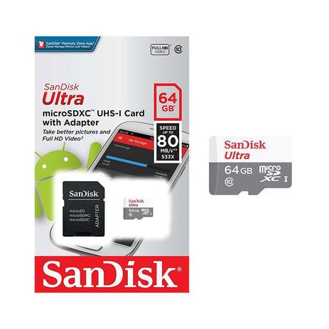  - Micro SD e Pendrive - preta - Central - unidade    Cod. CARTO DE MEMORIA 64GB SANDISK